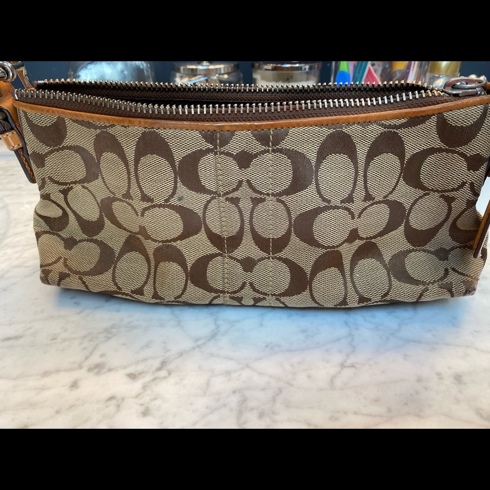 Authentic Coach Brown Logo Shoulder Tote